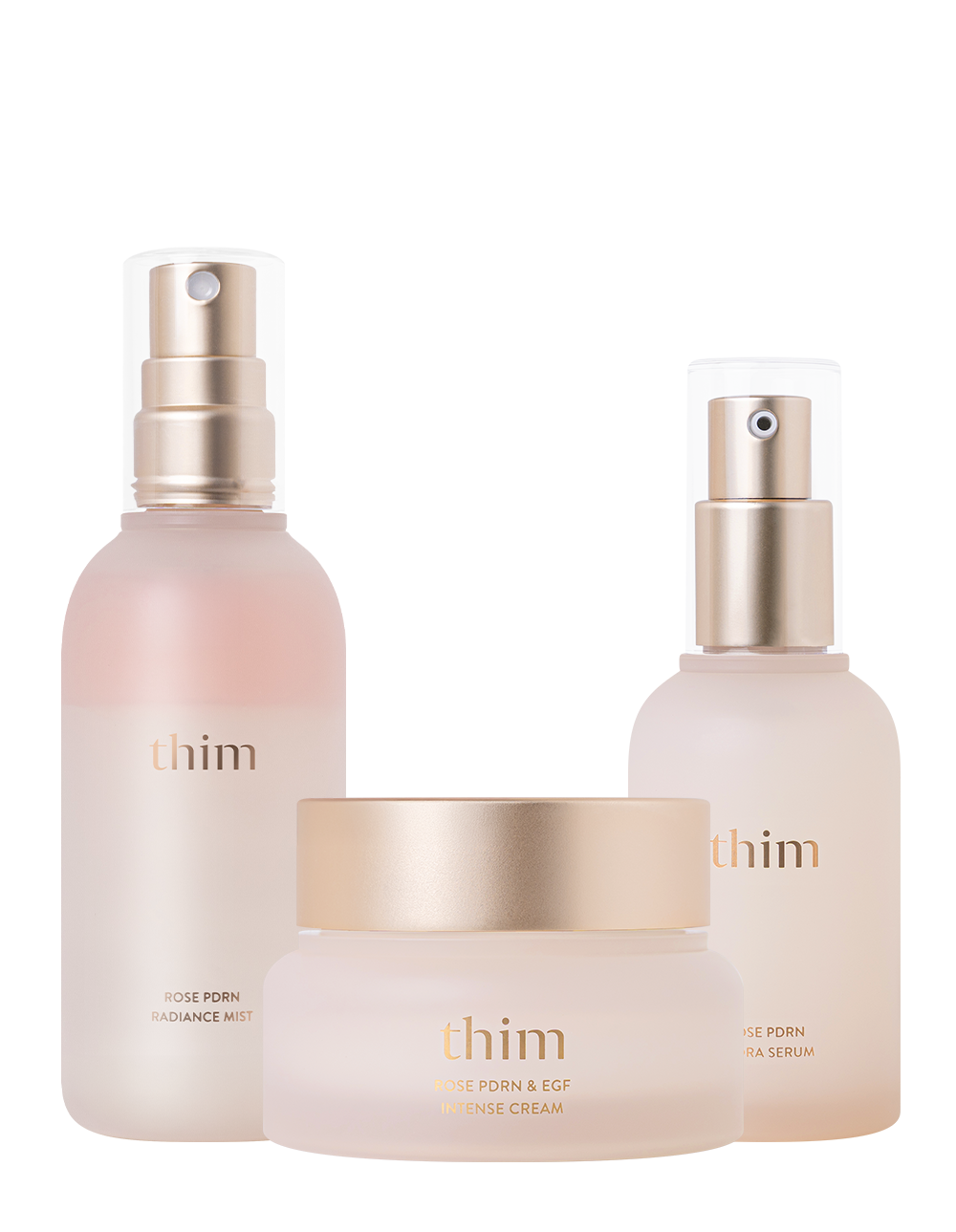 rose pdrn skincare trio set